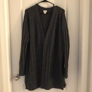 Women long sleeve gray cardigan